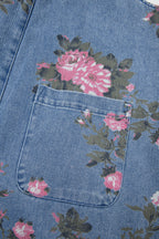 Myosotis Floral Print Denim Shortalls