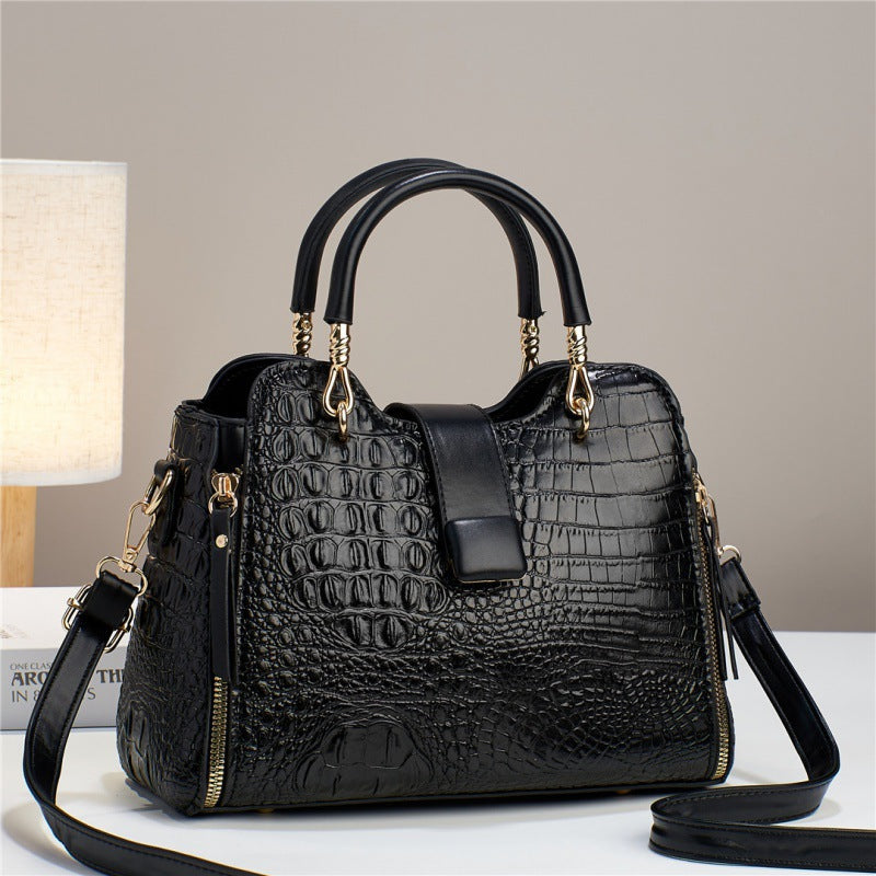 Crossbody Bag for Women with Crocodile Pattern