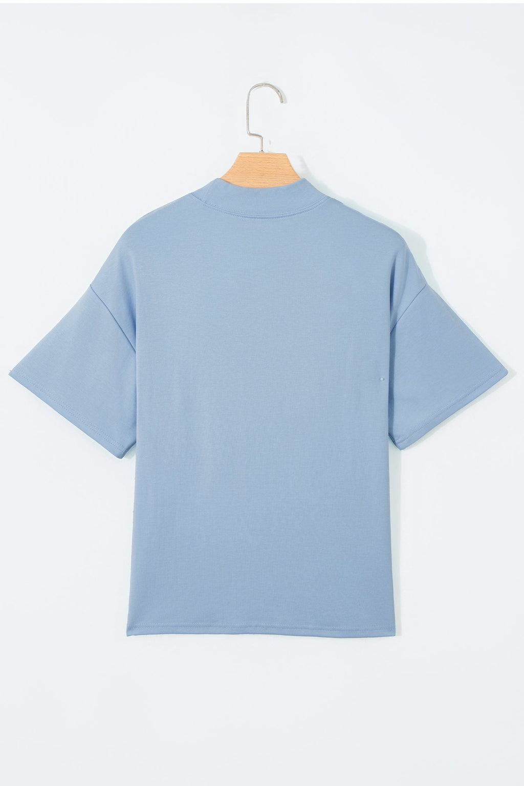 Sachet Pink Solid Color High Neck Oversize Tee