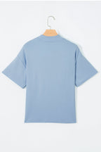 Sachet Pink Solid Color High Neck Oversize Tee