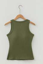Four Leaf Clover Slim Ribbed Padded Tank Top
