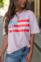 White Flag Bow Graphic Crewneck Tee