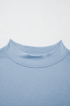 Sachet Pink Solid Color High Neck Oversize Tee