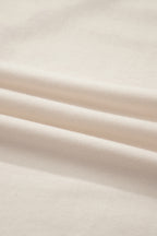 White Loose Knit Vintage Flag Bow Patched T Shirt