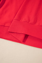 Fiery Red GAMEDAY Embroidered Patch Pattern Casual Shift Sweatshirt