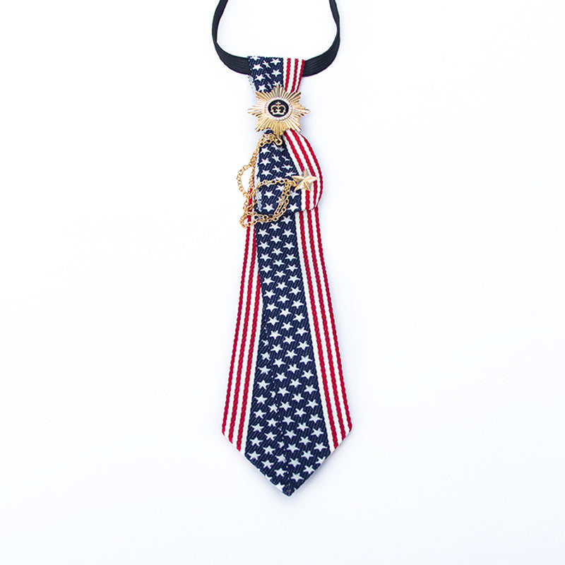 Sweet College Style Metal Chain Bow Tie Girls Shirt Accessory