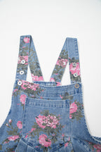 Myosotis Floral Print Denim Shortalls