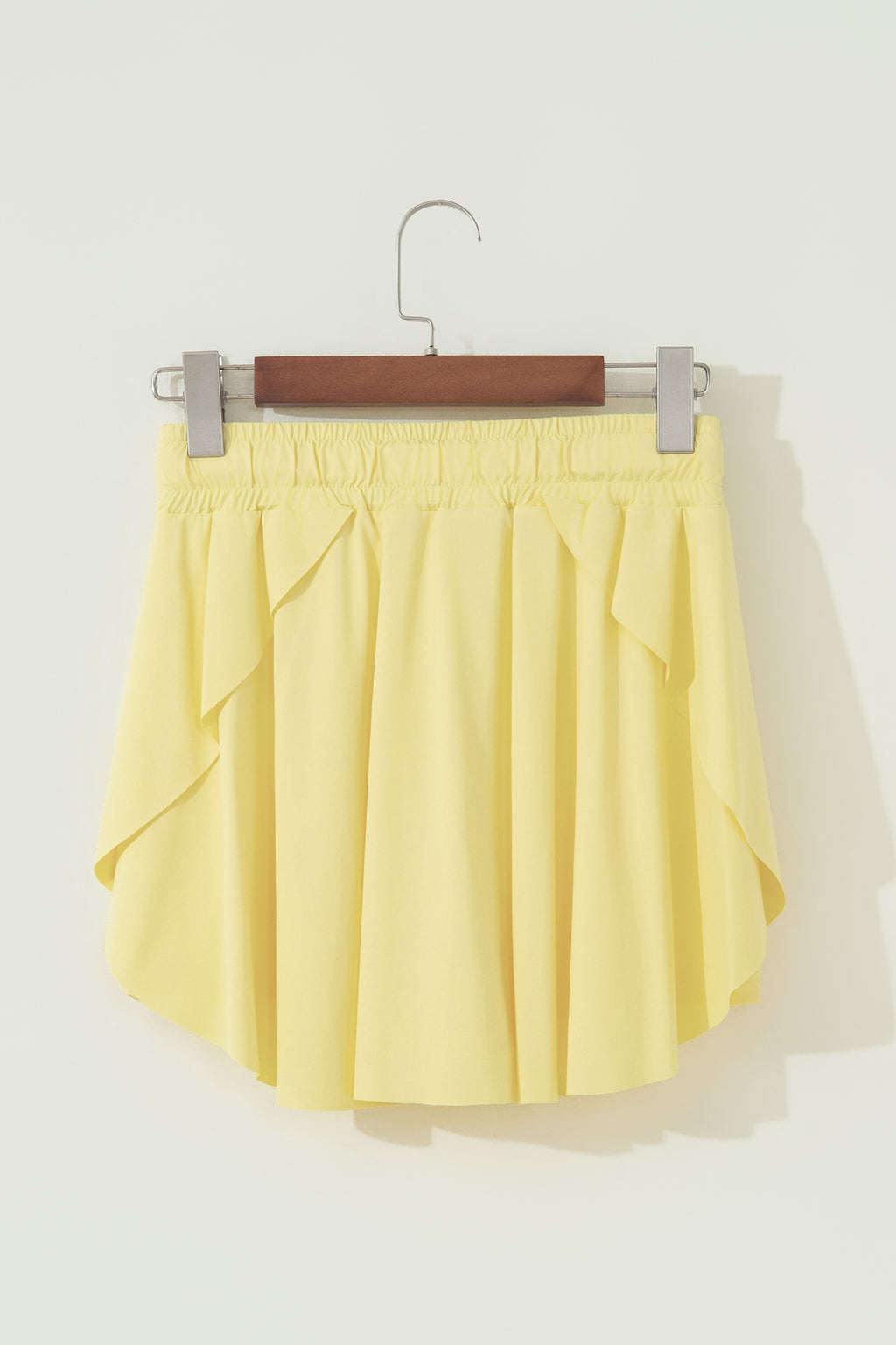 Beige Drawstring Elastic Waistband Lined Tennis Skorts