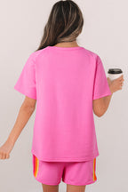 Beau Blue Striped Patch Front Casual Tee