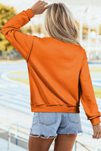 Dark Blue Oversize Drop Shoulder Reversible Mock Neck Sweatshirt