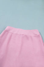 Light Grey Solid Color Sleeveless Zipper Tank and Skort Set