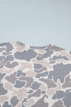 Multicolour Camouflage Print Short Sleeve Drop Shoulder Side Slit Casual Dress