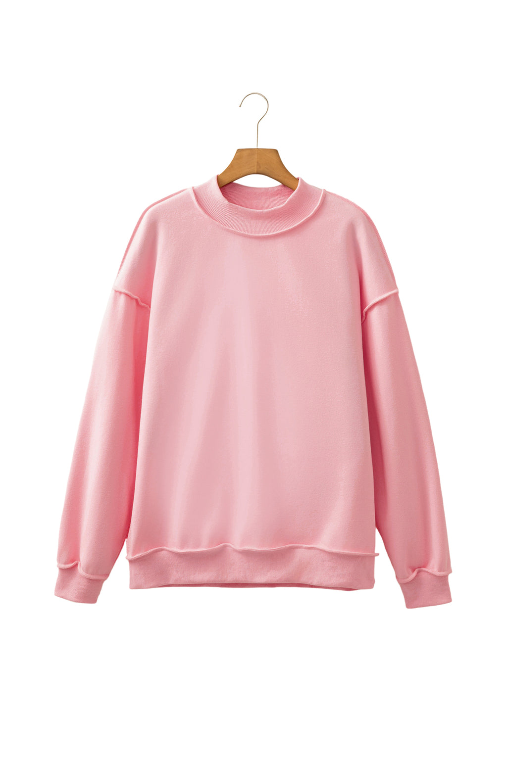 Dark Blue Oversize Drop Shoulder Reversible Mock Neck Sweatshirt