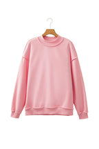 Dark Blue Oversize Drop Shoulder Reversible Mock Neck Sweatshirt