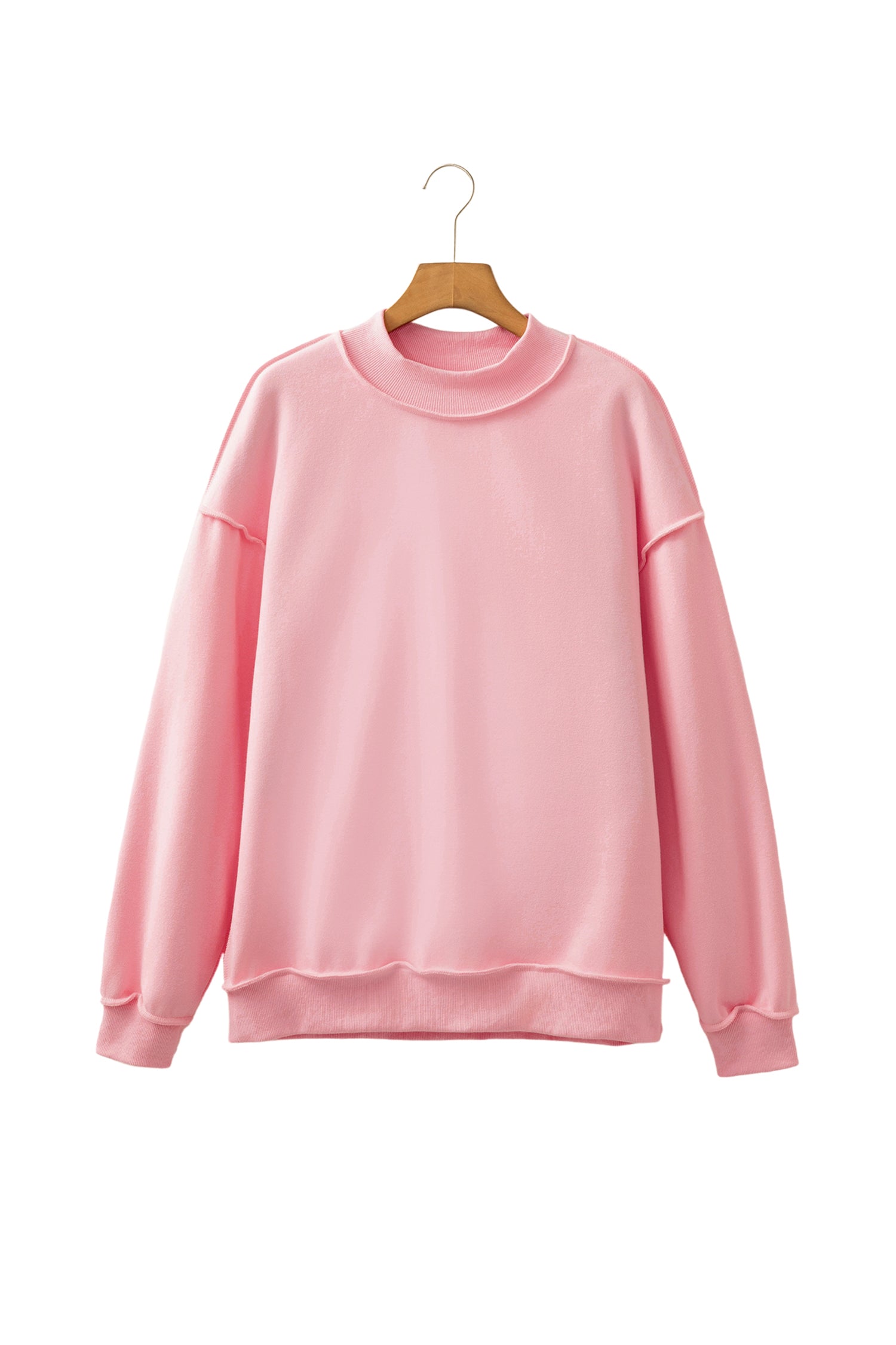 Dark Blue Oversize Drop Shoulder Reversible Mock Neck Sweatshirt