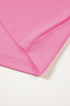 Sachet Pink Solid Color High Neck Oversize Tee