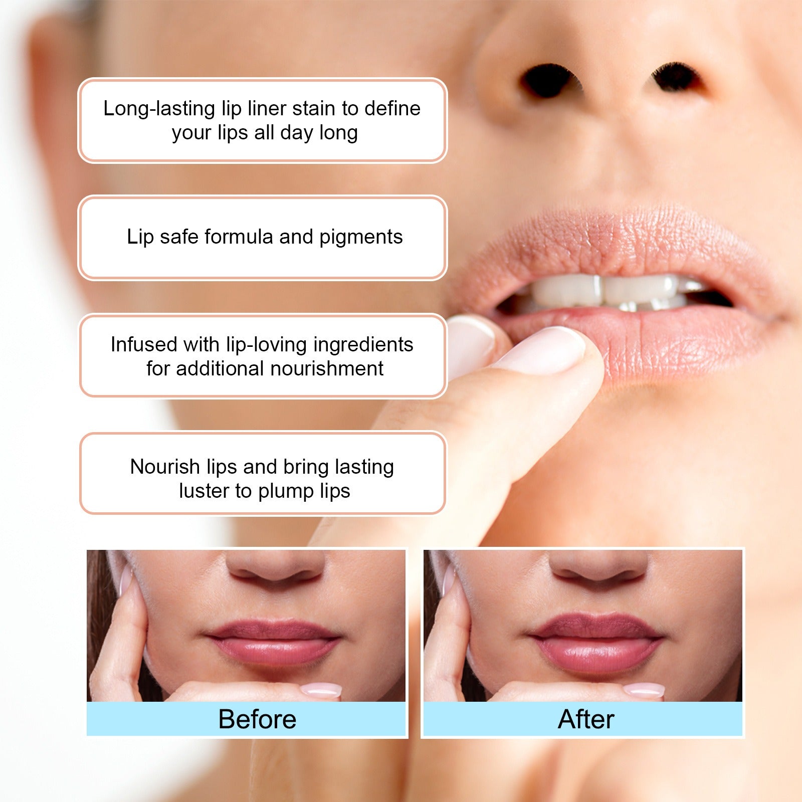 Lipliner Waterproof Contour Tint Lipstick
