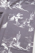 Gray Wild West Riding Vintage Printed Shift Jeans