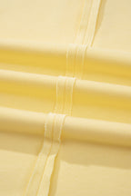 Banana Cream Loose Polo Tee Elastic Waist 2pcs Short Set