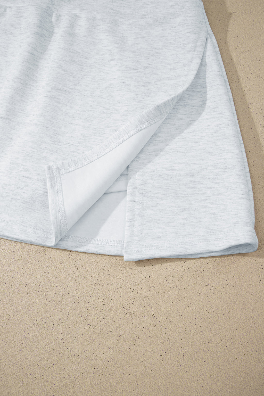 Light Grey Solid Color Sleeveless Zipper Tank and Skort Set