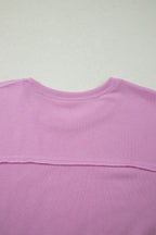 Rose Red Drop Shoulder Boxy Tee and Barrel Pants Set