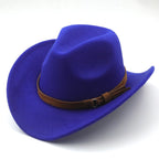 Retro Camel Wide Brim Wool Denim Top Hat