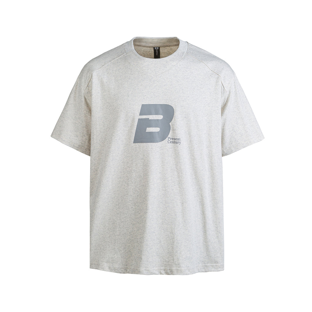 Men’s Casual Loose Fit Short Sleeve T-Shirt with Letter Print