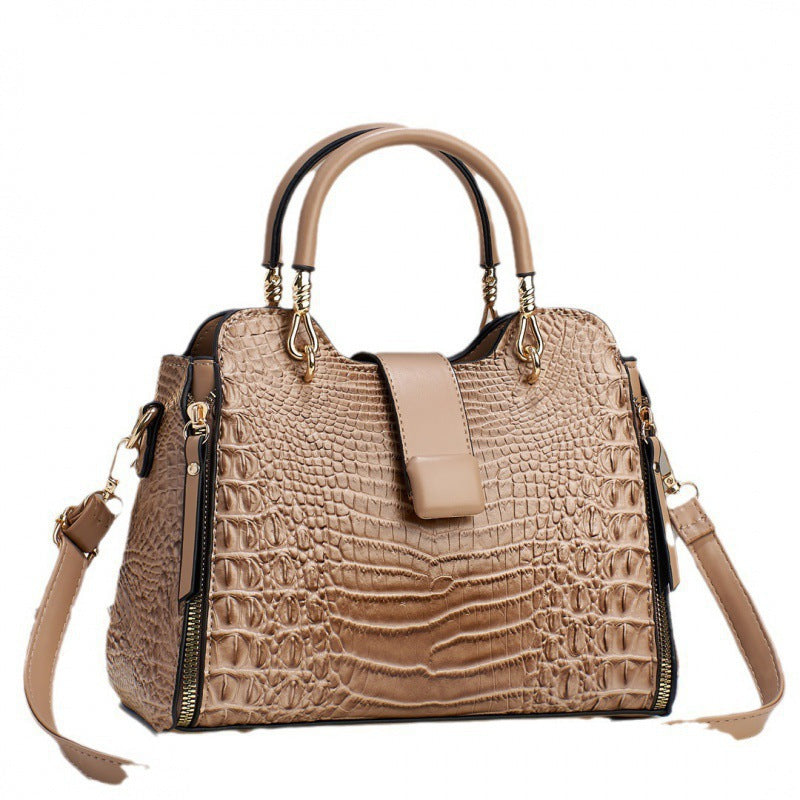 Crossbody Bag for Women with Crocodile Pattern