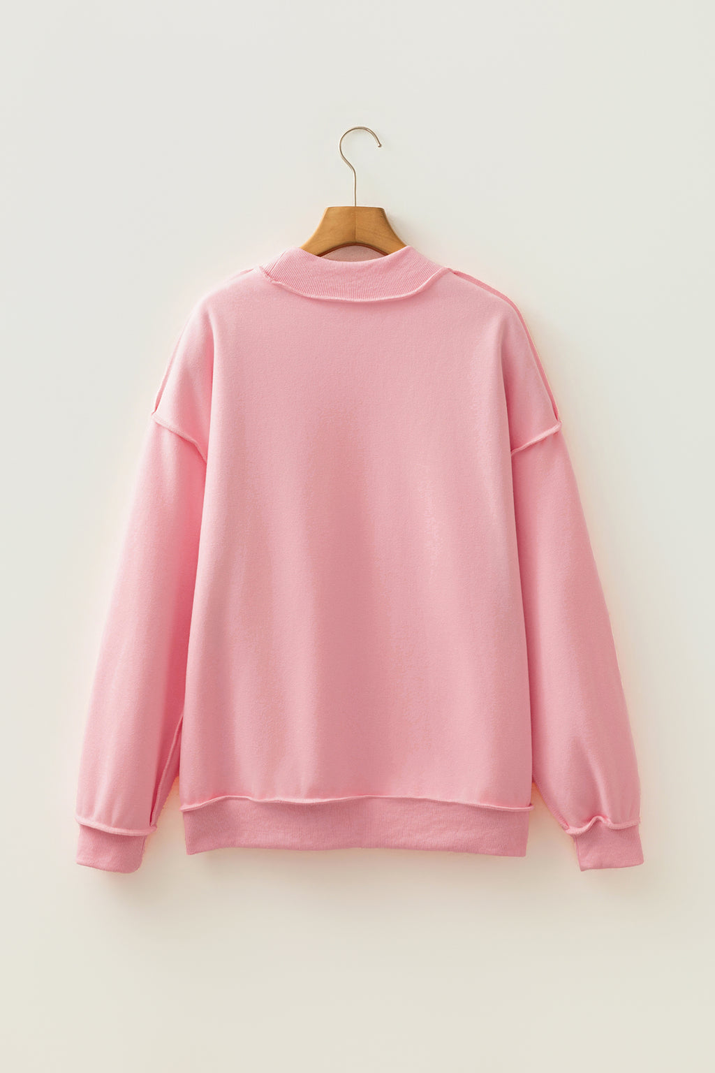 Dark Blue Oversize Drop Shoulder Reversible Mock Neck Sweatshirt