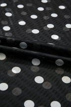 Black Polka Dot Printed High Neck Sheer Mesh Tee