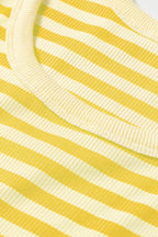 Sky Blue Stripe Ribbed Knit Slim Tank Top