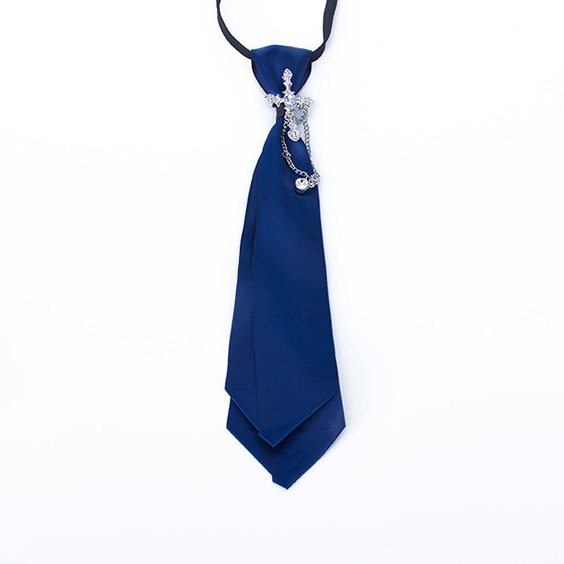 Sweet College Style Metal Chain Bow Tie Girls Shirt Accessory