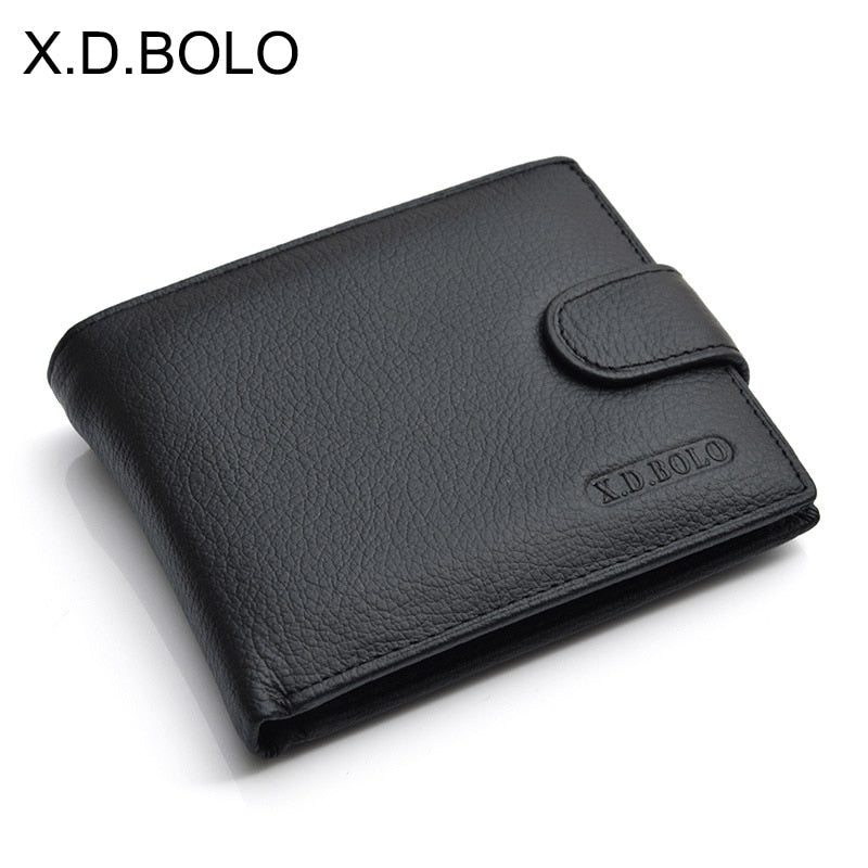 X.D.BOLO Men’s Genuine Cowhide Leather Wallet with Coin Pocket