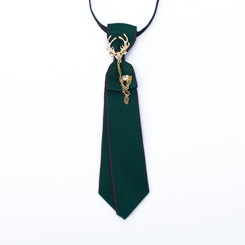 Sweet College Style Metal Chain Bow Tie Girls Shirt Accessory