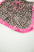 White Polka Dot Contrast Ruffle Trim Shorts