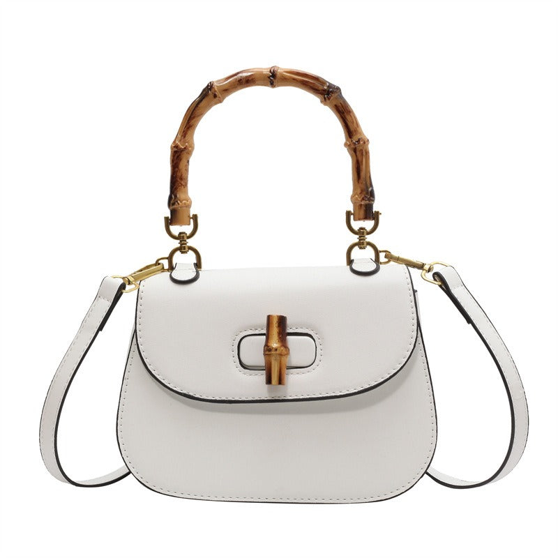 Retro Handheld Bamboo Shoulder Saddle Bag
