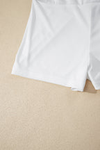 Light Grey Solid Color Sleeveless Zipper Tank and Skort Set
