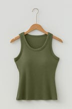 Four Leaf Clover Slim Ribbed Padded Tank Top