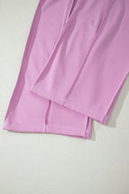Rose Red Drop Shoulder Boxy Tee and Barrel Pants Set