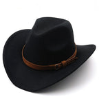 Retro Camel Wide Brim Wool Denim Top Hat