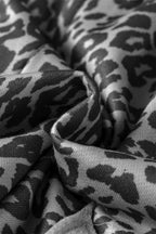 Khaki Leopard Print Star Patched Drawstring Elastic Waist Jogger Pants