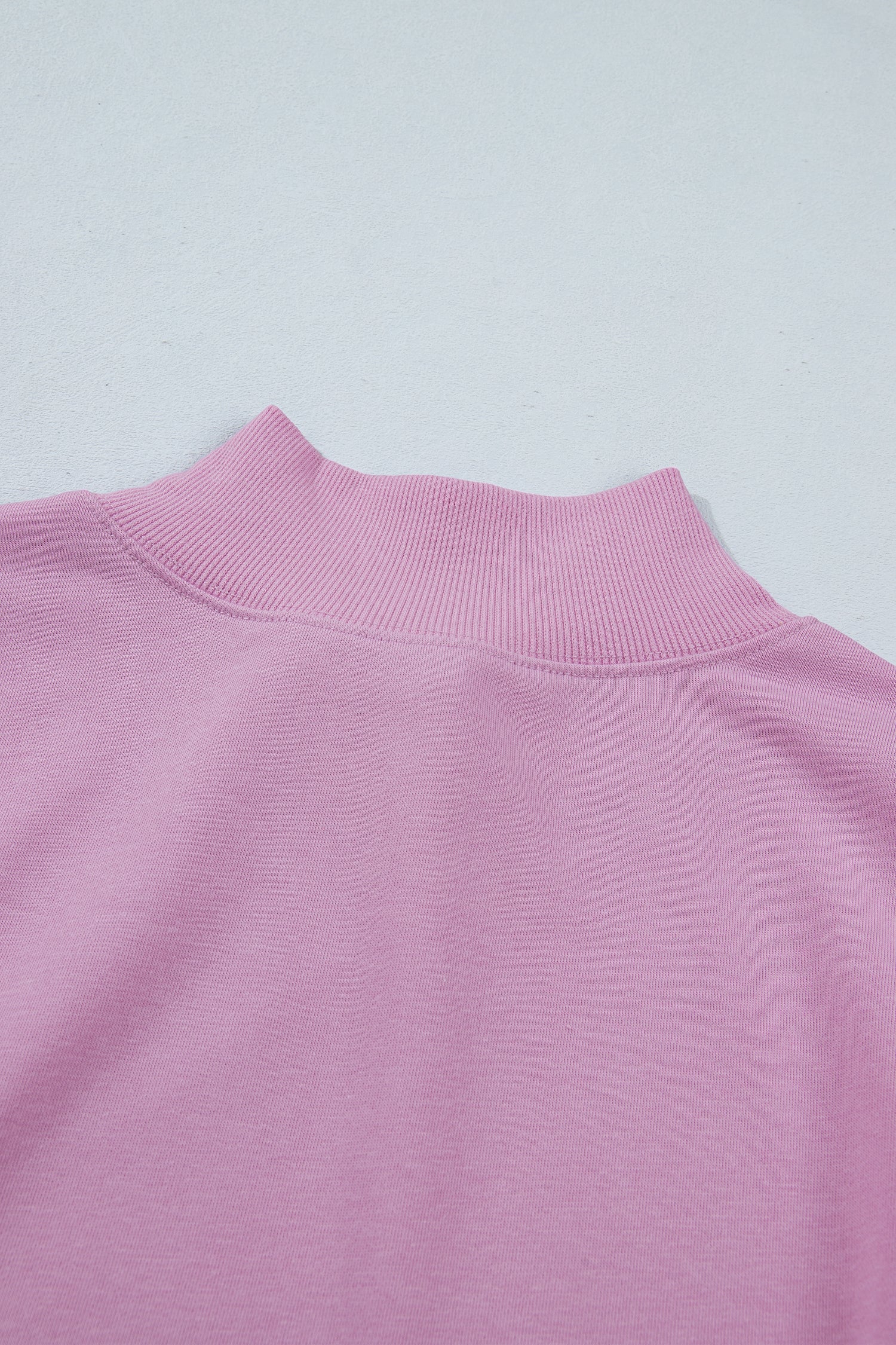 Pink Solid Color High Neck Cap Sleeve Loose Top