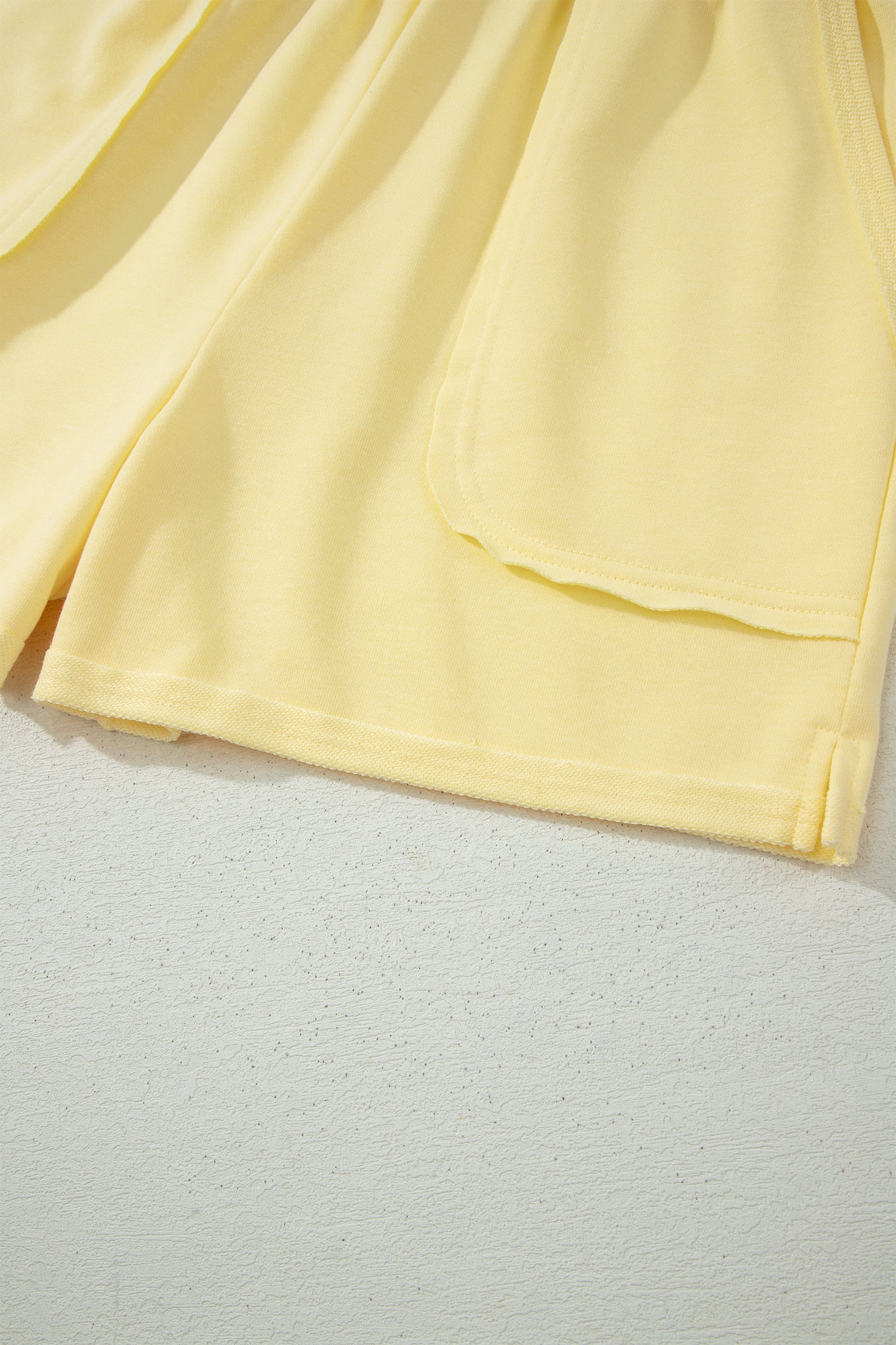Banana Cream Loose Polo Tee Elastic Waist 2pcs Short Set