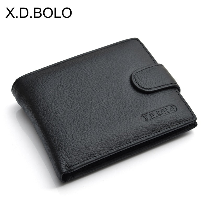 X.D.BOLO Men’s Genuine Cowhide Leather Wallet with Coin Pocket