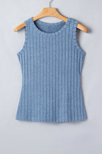 Bonbon Slim Ribbed Mineral Wash Tank Top