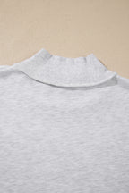 Light Grey High Neck Polka Dot Slogan Printed Baggy Sweatshirt