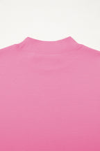 Sachet Pink Solid Color High Neck Oversize Tee