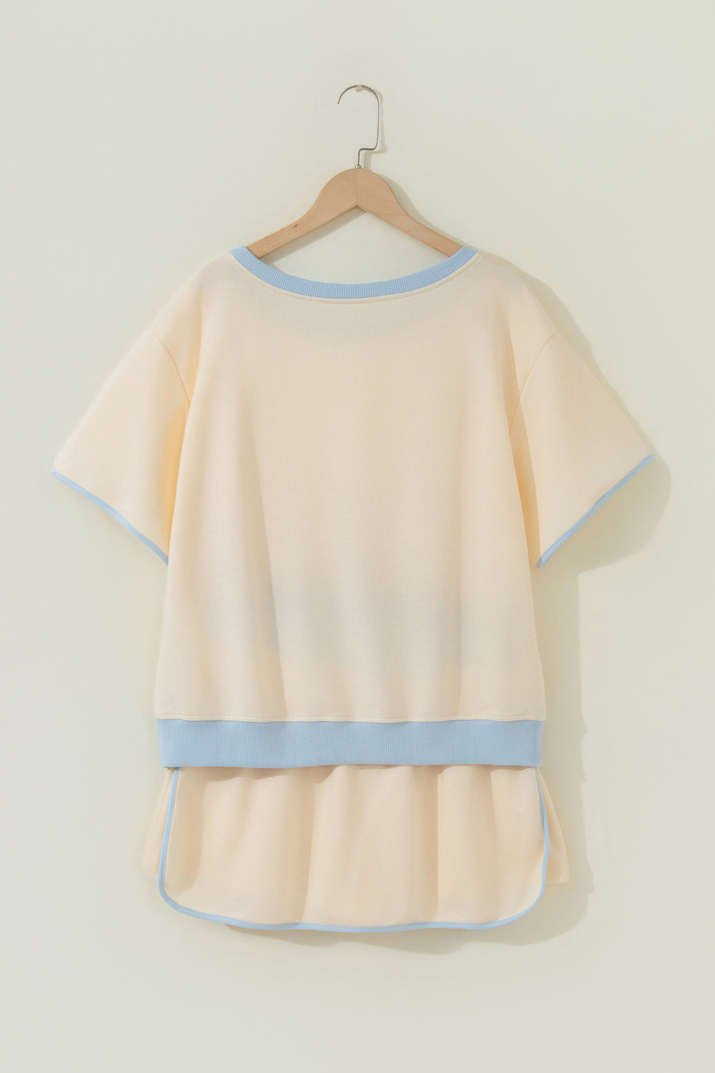 Turquoise Colorblock Edge Drop Shoulder T Shirt and Skort 2Pcs Set