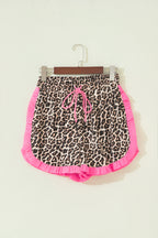 White Polka Dot Contrast Ruffle Trim Shorts