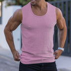 Men’s Summer Knitted Vertical Stripe Sleeveless Fitness Tank Top